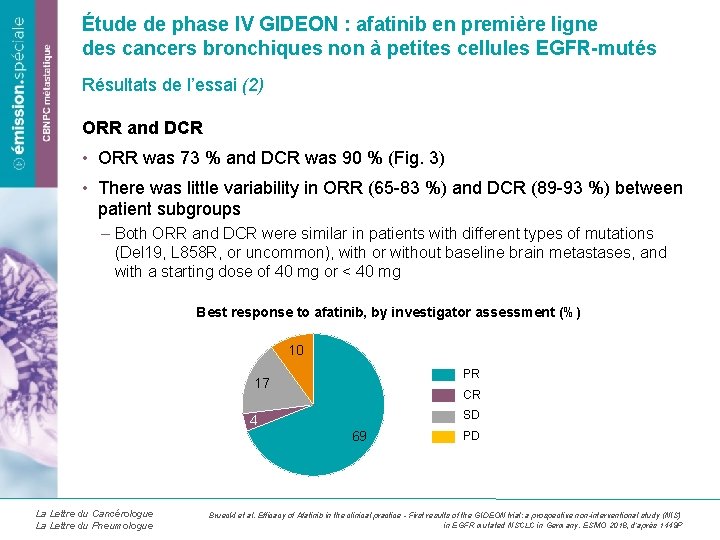 Étude de phase IV GIDEON : afatinib en première ligne des cancers bronchiques non