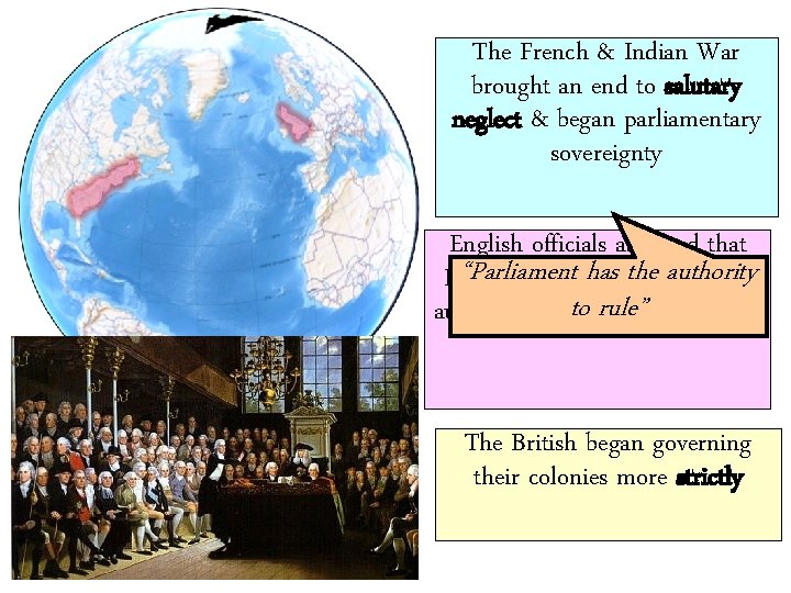 The French & Indian War brought an end to salutary neglect & began parliamentary