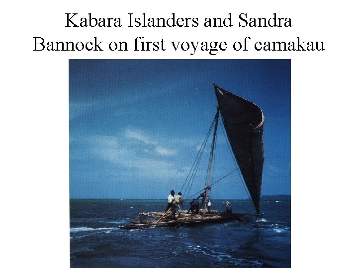 Kabara Islanders and Sandra Bannock on first voyage of camakau 