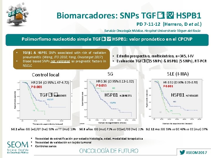 Biomarcadores: SNPs TGF�� 1 & HSPB 1 PD 7 -11 -12 (Herrero, D et