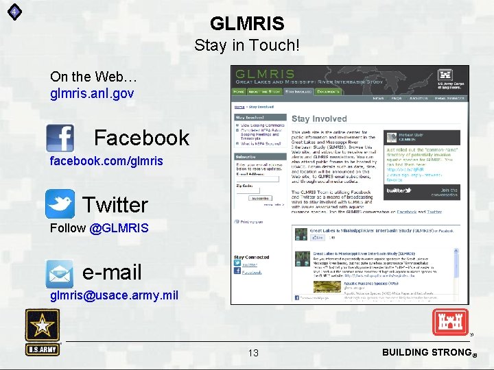 4 GLMRIS Stay in Touch! On the Web… glmris. anl. gov Facebook facebook. com/glmris