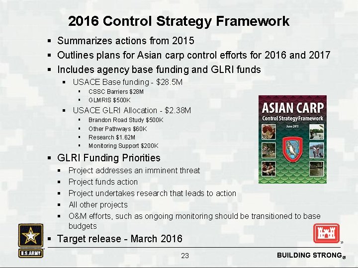 2016 Control Strategy Framework § Summarizes actions from 2015 § Outlines plans for Asian