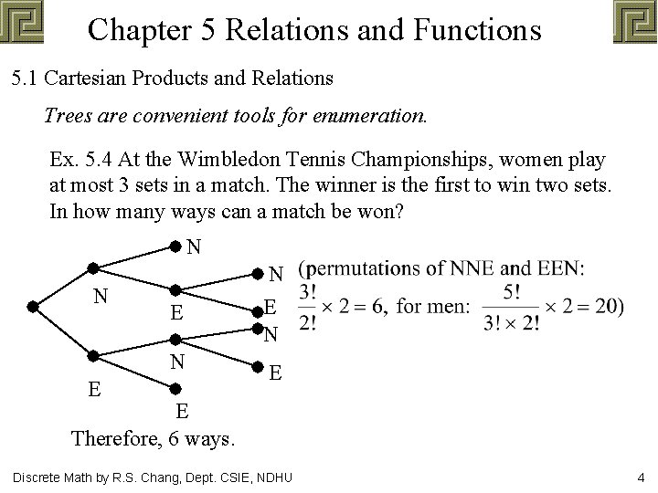 Chapter 5 Relations and Functions 5. 1 Cartesian Products and Relations Trees are convenient