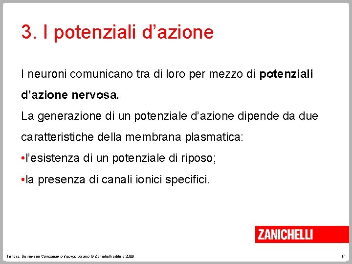 3. I potenziali d’azione I neuroni comunicano tra di loro per mezzo di potenziali