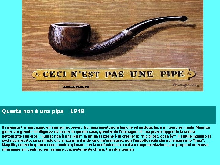 Questa non è una pipa, 1948 Questa non è una pipa 1948 Il rapporto