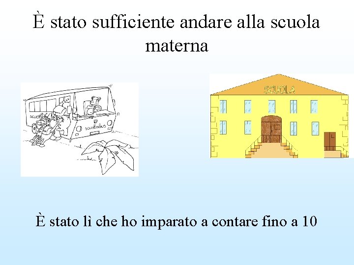 È stato sufficiente andare alla scuola materna È stato lì che ho imparato a