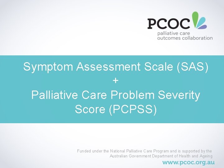 Symptom Assessment Scale (SAS) + Palliative Care Problem Severity Score (PCPSS) Funded under the