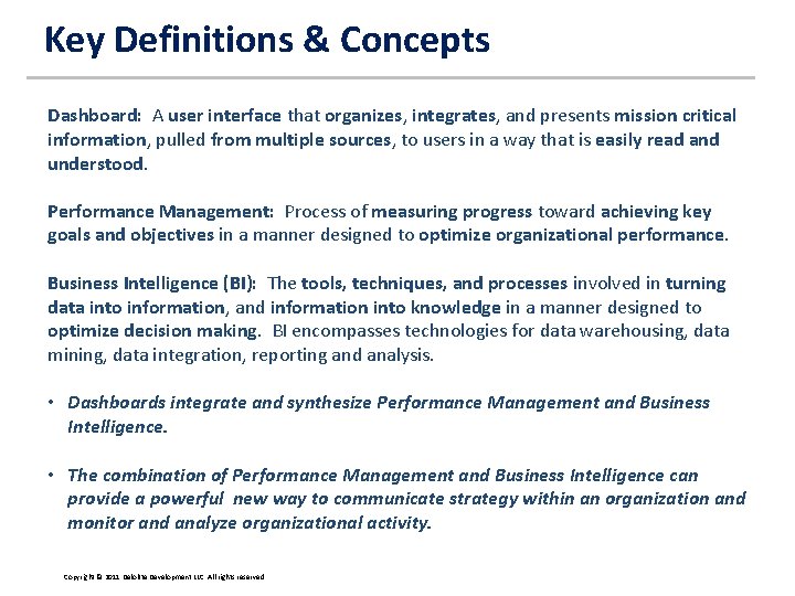 Key Definitions & Concepts Dashboard: A user interface that organizes, integrates, and presents mission Key Definitions & Concepts Dashboard: A user interface that organizes, integrates, and presents mission