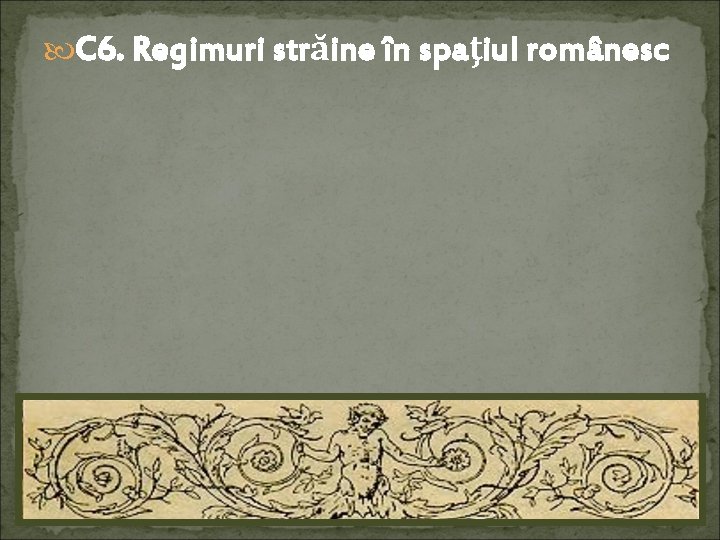  C 6. Regimuri străine în spaţiul românesc 