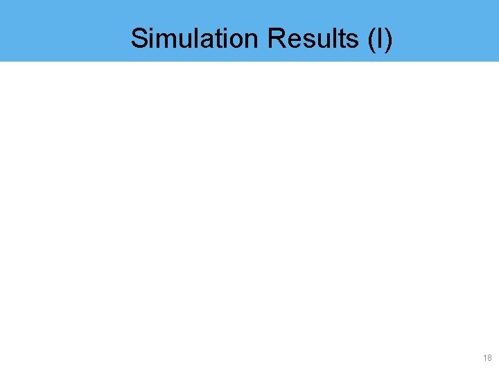 Simulation Results (I) 18 