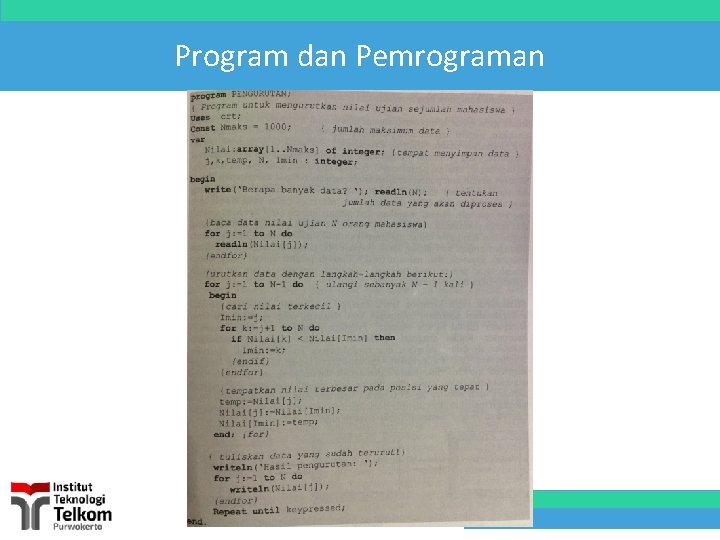 Program dan Pemrograman 