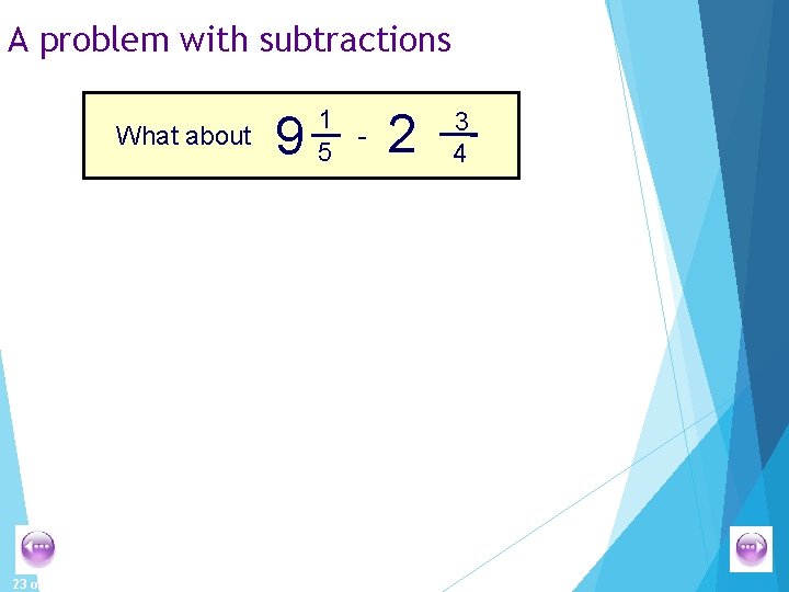 A problem with subtractions What about 23 of 46 9 1 5 - 2