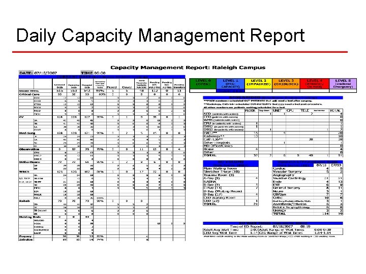 Daily Capacity Management Report 