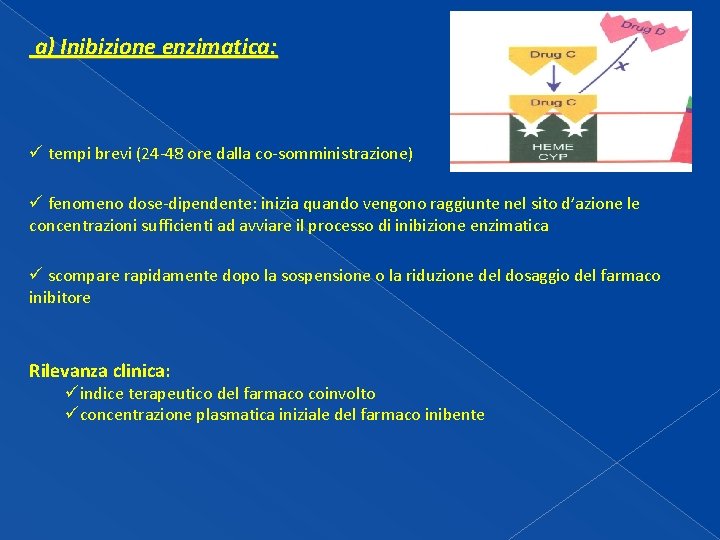 a) Inibizione enzimatica: ü tempi brevi (24 -48 ore dalla co-somministrazione) ü fenomeno dose-dipendente: a) Inibizione enzimatica: ü tempi brevi (24 -48 ore dalla co-somministrazione) ü fenomeno dose-dipendente: