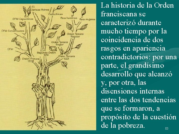 La historia de la Orden franciscana se caracterizó durante mucho tiempo por la coincidencia La historia de la Orden franciscana se caracterizó durante mucho tiempo por la coincidencia