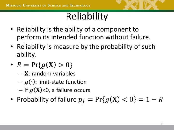 Reliability • 11 