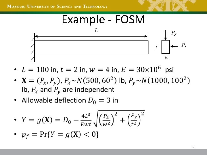 Example - FOSM • 18 