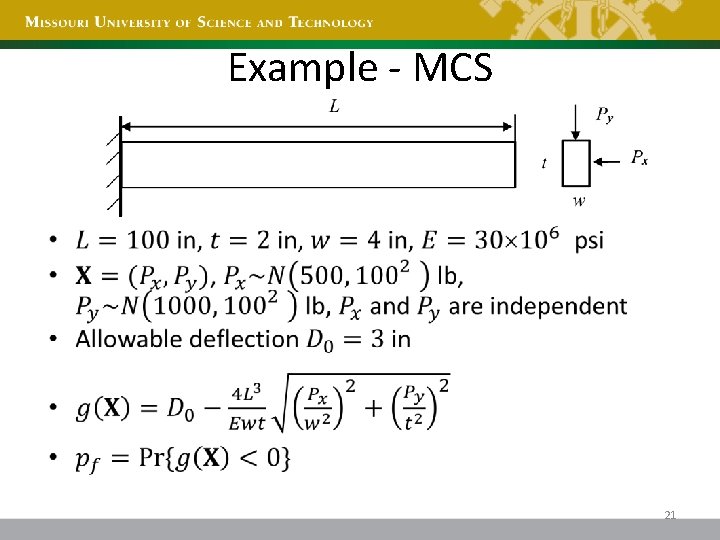 Example - MCS • 21 