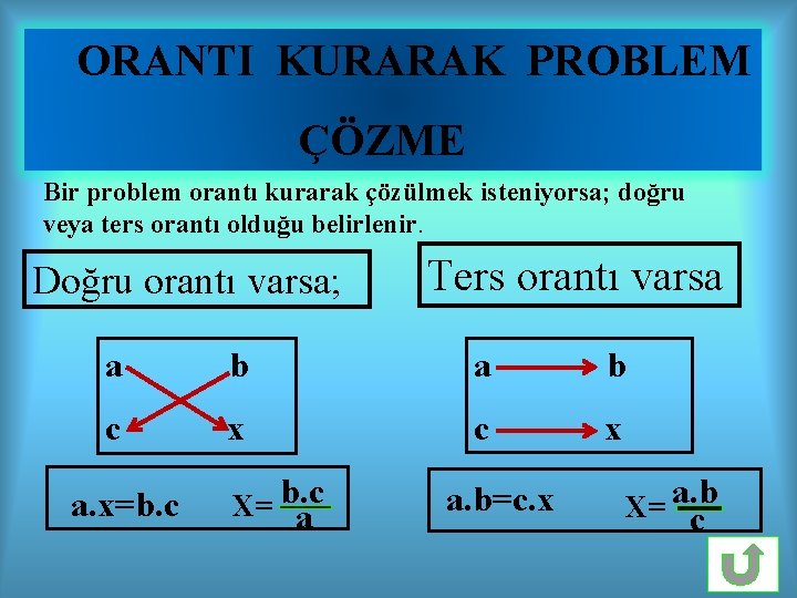  ORANTI KURARAK PROBLEM ÇÖZME Bir problem orantı kurarak çözülmek isteniyorsa; doğru veya ters