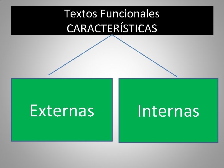 Textos Funcionales CARACTERÍSTICAS Externas Internas 
