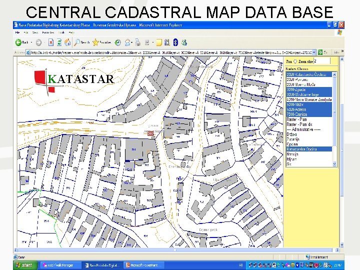 CENTRAL CADASTRAL MAP DATA BASE KATASTAR 