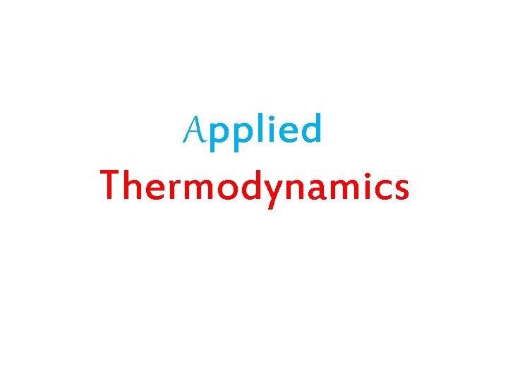 Applied Thermodynamics 