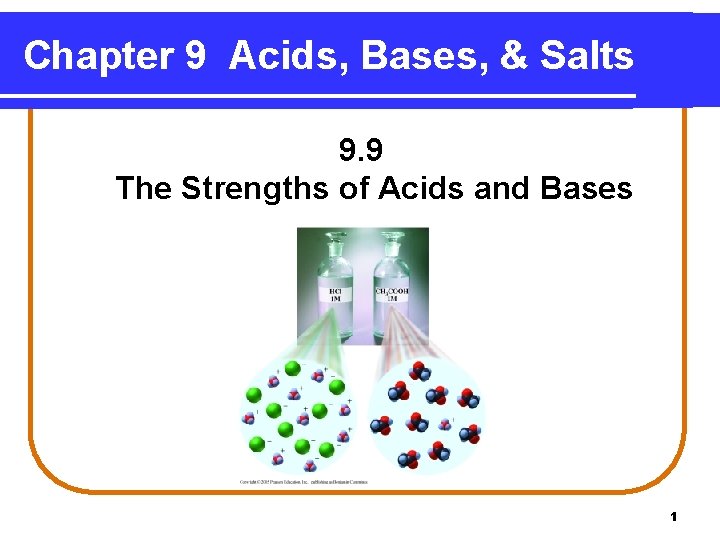 Chapter 9 Acids, Bases, & Salts 9. 9 The Strengths of Acids and Bases