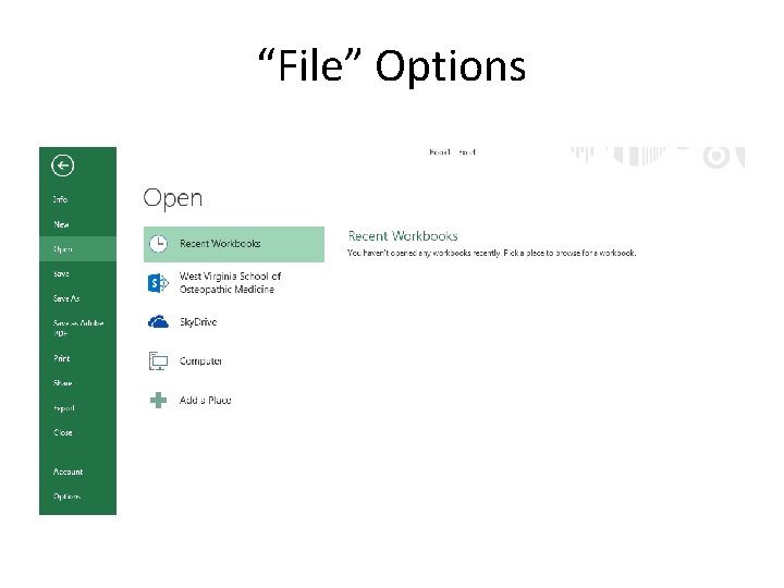 “File” Options 