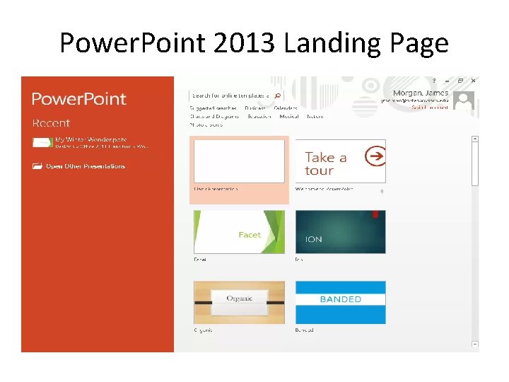 Power. Point 2013 Landing Page 