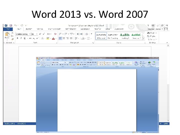 Word 2013 vs. Word 2007 