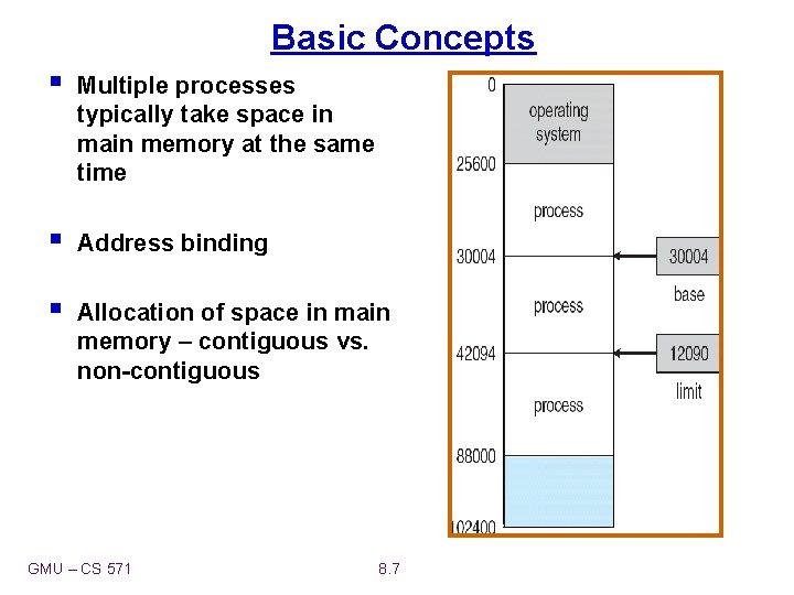 Basic Concepts § Multiple processes typically take space in main memory at the same