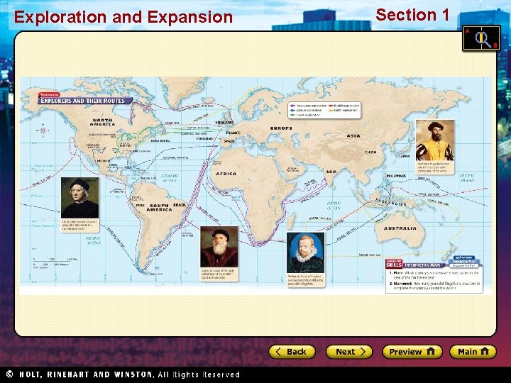 Exploration and Expansion Section 1 Explorers and their Routes Chapter 16, section 1, pages