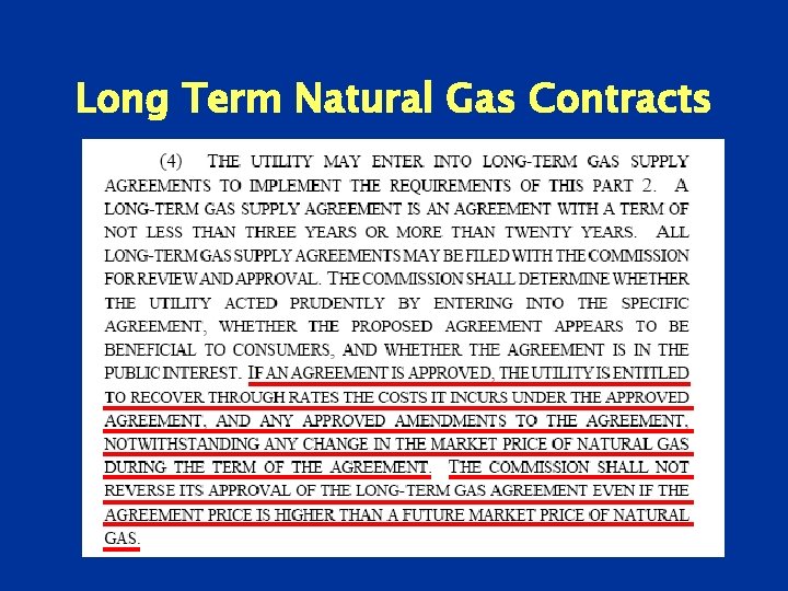 Long Term Natural Gas Contracts 