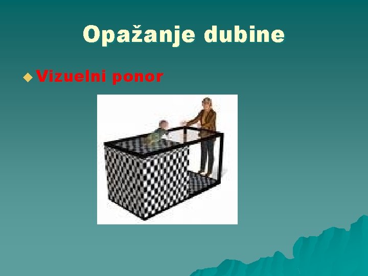Opažanje dubine u Vizuelni ponor 