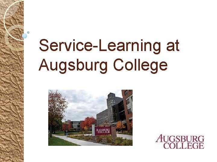 Service-Learning at Augsburg College 