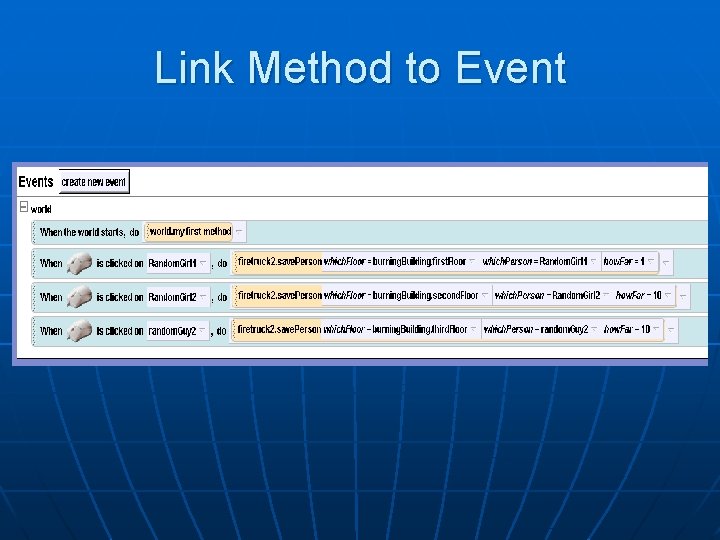 Link Method to Event 