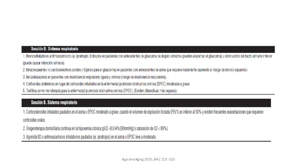 Age and Aging 2015; (44): 213 -218 