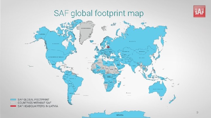 SAF global footprint map 9 