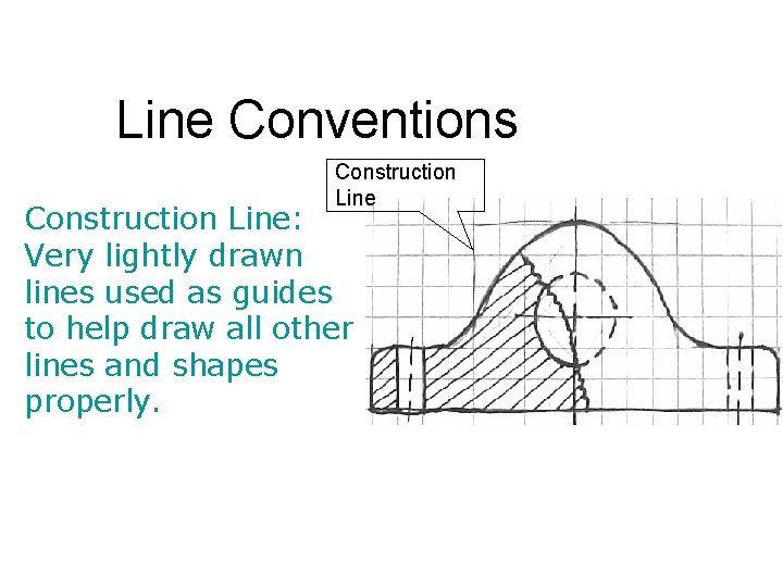 Line Conventions Construction Line: Very lightly drawn lines used as guides to help draw