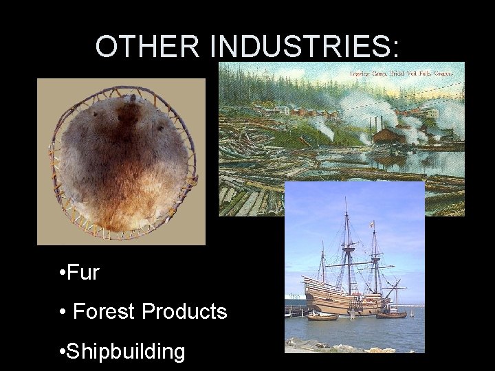 OTHER INDUSTRIES: • Fur • Forest Products • Shipbuilding 