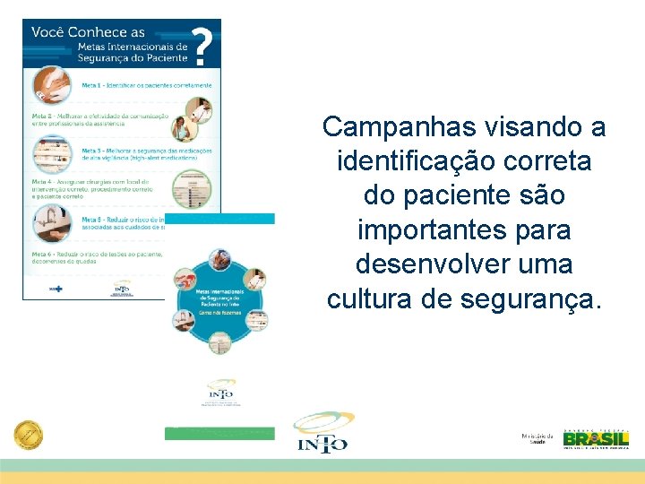 Campanhas visando a identificação correta do paciente são importantes para desenvolver uma cultura de