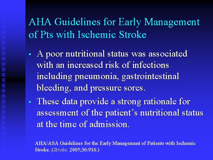 AHA Guidelines for Early Management of Pts with Ischemic Stroke • • A poor