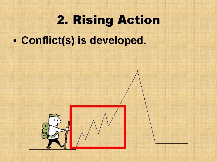 2. Rising Action • Conflict(s) is developed. 