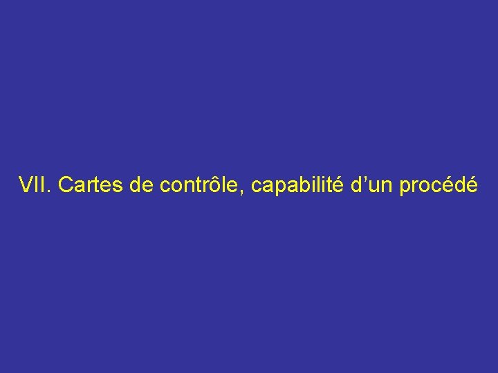 VII. Cartes de contrôle, capabilité d’un procédé 