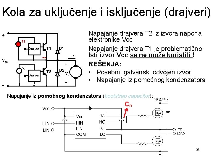 Kola za uključenje i isključenje (drajveri) + ? ? T 1 Drajver ia ?