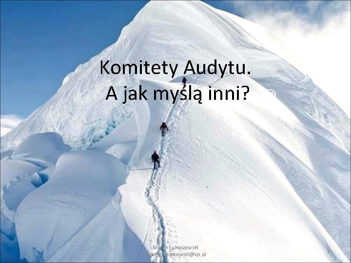 Komitety Audytu. A jak myślą inni? Marek Łukaszewski marek. lukaszewski@vp. pl 1 Komitety Audytu. A jak myślą inni? Marek Łukaszewski marek. lukaszewski@vp. pl 1