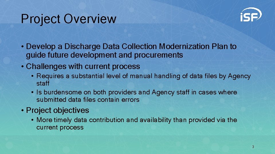 Discharge Data Collection Modernization Planning Agency for Health