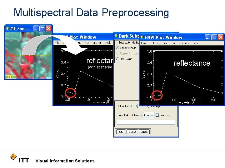 Multispectral Data Preprocessing reflectance (with scattered light) Visual Information Solutions reflectance 