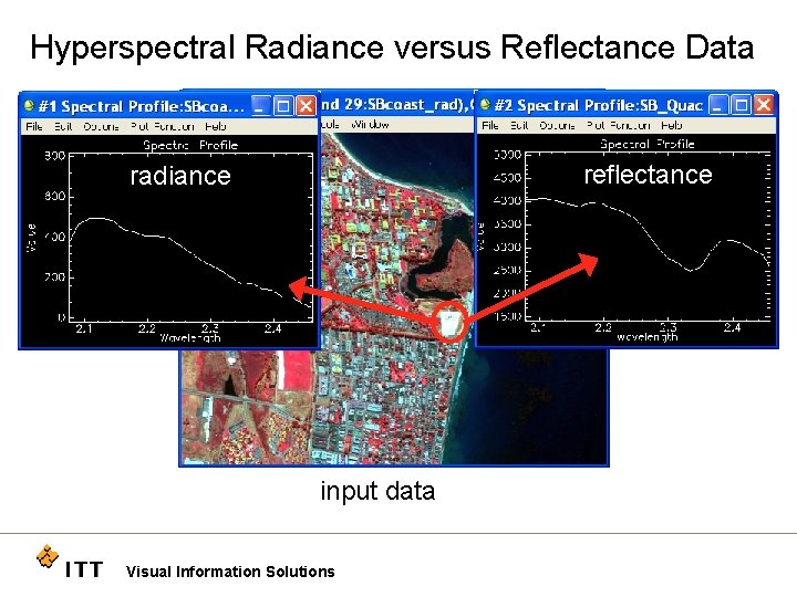 Hyperspectral Radiance versus Reflectance Data reflectance radiance input data Visual Information Solutions 