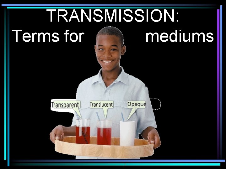TRANSMISSION: Terms for mediums 